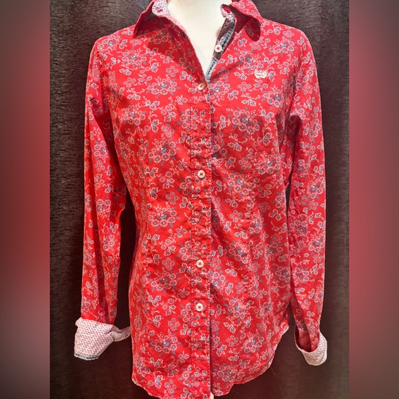 Cinch Tops - ♥️Cinch Red Floral Button Down Shirt